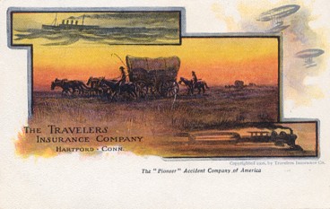 Featured is a postcard image ... a promotion for The Travelers Insurance Company from 1906.  The original unused postcard is for sale in The unltd.com Store.
